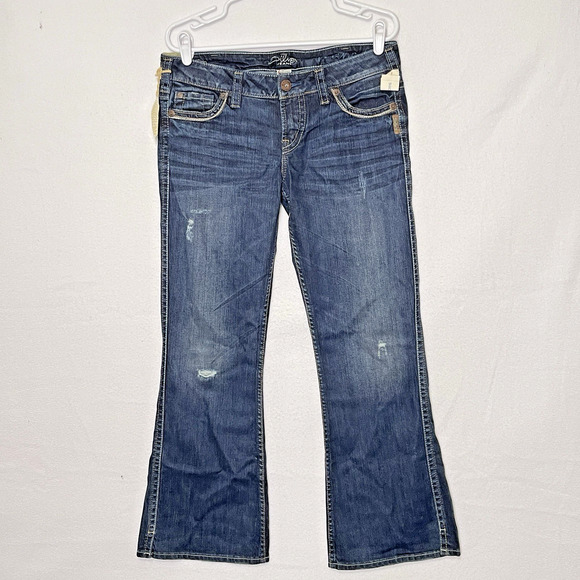 Silver Flare Jeans NWT Womens 30x29 Low Rise Distressed Holes 90s Y2K - Picture 1 of 12